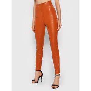 Guess Nohavice z imitácie kože Priscilla W1BB08 WE5V0 Oranžová Extra Slim Fit vyobraziť