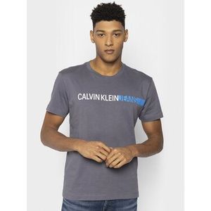 Calvin Klein Jeans Tričko Stripe Institutional Logo J30J314808 Sivá Slim Fit vyobraziť
