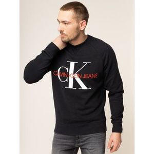 Calvin Klein Jeans Mikina Monogram J30J313222 Čierna Regular Fit vyobraziť