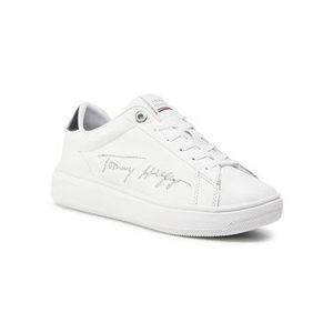 Tommy Hilfiger Sneakersy Signature Tommy Leather Cupsole FW0FW05219 Biela vyobraziť