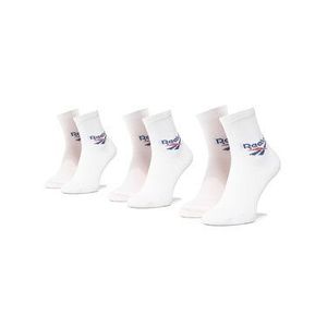 Reebok Súprava 3 párov vysokých ponožiek unisex Cl Fo Crew Sock 3P FL8972 Biela vyobraziť