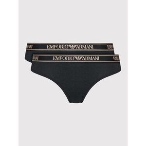 Emporio Armani Underwear Súprava 2 kusov brazílskych nohavičiek 163337 1A227 00020 Čierna vyobraziť