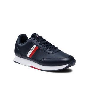 Tommy Hilfiger Sneakersy Essential Runner Stripes Leather FM0FM03744 Tmavomodrá vyobraziť