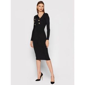 Elisabetta Franchi Úpletové šaty AM-58G-16E2-V290 Čierna Slim Fit vyobraziť