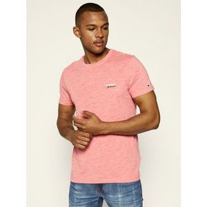 Tommy Jeans Tričko Texture Logo DM0DM07813 Ružová Regular Fit vyobraziť
