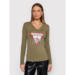 Guess Blúzka Icon W1BI21 J1311 Zelená Regular Fit vyobraziť