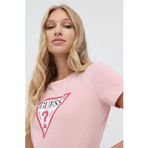 Tričko Guess dámske, ružová farba vyobraziť