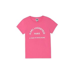 Detské bavlnené tričko Karl Lagerfeld fialová farba vyobraziť