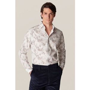 Bavlnená košeľa Eton pánska, biela farba, slim, s klasickým golierom vyobraziť