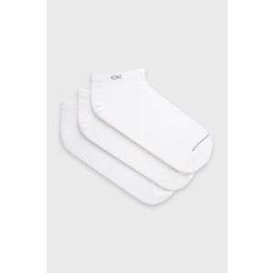 Ponožky Calvin Klein pánske, biela farba vyobraziť