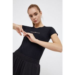 Tričko Emporio Armani Underwear dámske, čierna farba vyobraziť