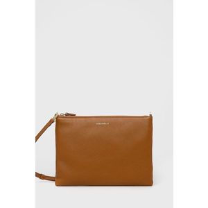 Kožená kabelka Coccinelle Mini Bag hnedá farba vyobraziť