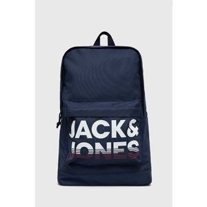 Ruksak Jack & Jones pánsky, tmavomodrá farba, veľký, s potlačou vyobraziť