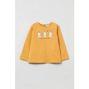 Detská bavlnená košeľa s dlhým rukávom OVS oranžová farba vyobraziť