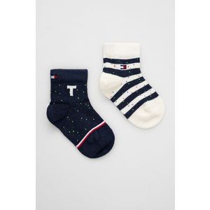 Detské ponožky Tommy Hilfiger (2-pack) tmavomodrá farba vyobraziť
