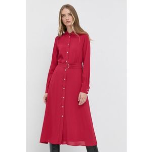 Šaty Marella červená farba, midi, áčkový strih vyobraziť