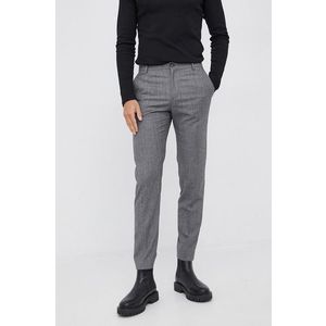 Nohavice Calvin Klein pánske, šedá farba, priliehavé vyobraziť