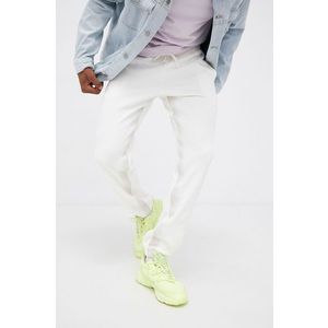 Nohavice adidas Originals H11475 pánske, krémová farba, s nášivkou vyobraziť