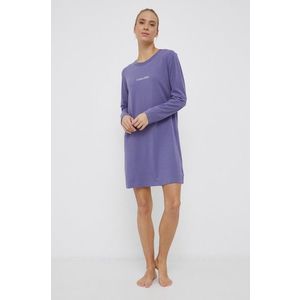 Nočná košeľa Calvin Klein Underwear dámska, fialová farba vyobraziť