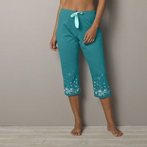 Blancheporte 3/4 pyžamové nohavice s potlačou kvetín smaragdová 46/48 vyobraziť