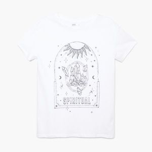 Cropp - Oversize tričko s potlačou - Biela vyobraziť