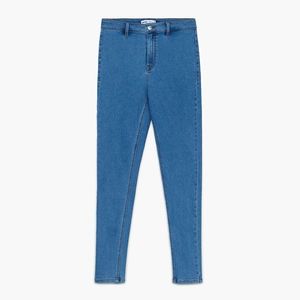 Cropp - Džínsy skinny s vysokým pásom - Modrá vyobraziť
