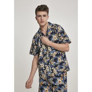 Pánska košeľa s krátkym rukávom URBAN CLASSICS Pattern Resort Shirt hibiscus Veľkosť: M, Pohlavie: pánske vyobraziť