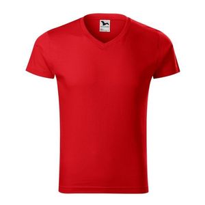 Adler (MALFINI) Pánske tričko Slim Fit V-neck - Červená | M vyobraziť