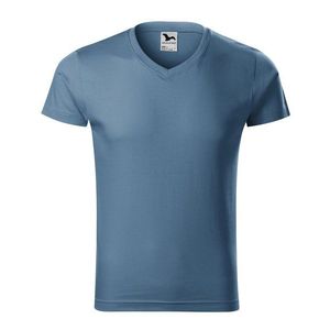 Adler (MALFINI) Pánske tričko Slim Fit V-neck - Denim | L vyobraziť