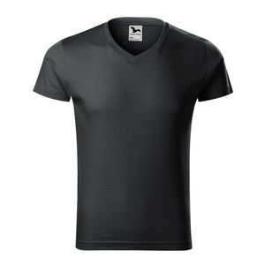 Adler (MALFINI) Pánske tričko Slim Fit V-neck - Ebony gray | L vyobraziť