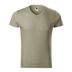 Adler (MALFINI) Pánske tričko Slim Fit V-neck - Světlá khaki | L vyobraziť