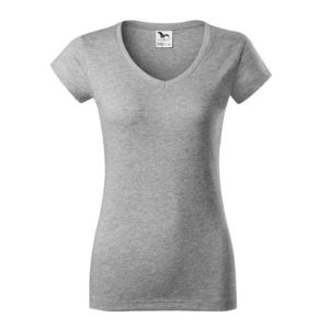 Adler (MALFINI) Dámske tričko Fit V-neck - Tmavě šedý melír | L vyobraziť