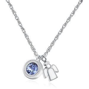 S`Agapõ Oceľový náhrdelník s kryštálom a anjelikom Lucky Light SKT03 vyobraziť