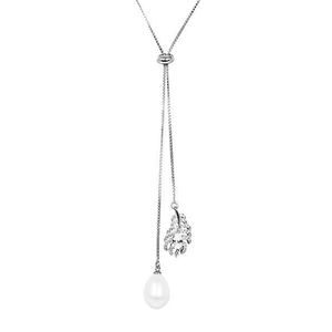 JwL Luxury Pearls Perlový náhrdelník pierko s bielou pravou perlou a zirkónmi JL0537 vyobraziť