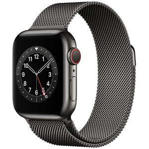 Apple Apple Watch Series 6 GPS + Cellular, 44mm Graphite Stainless Steel Case with Graphite Milanese Loop vyobraziť