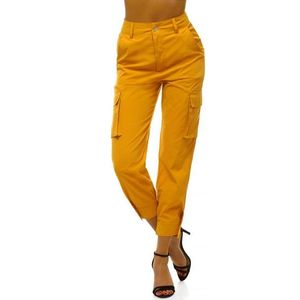 Štýlové dámske jogger nohavice žlté O/HM002 vyobraziť