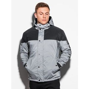 Reflexná zimná bunda v šedej farbe C462 vyobraziť