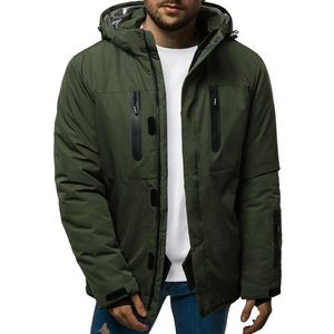 Pohodlná khaki zimná bunda O/9804 vyobraziť