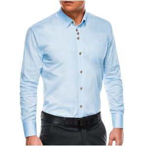 Pánska elegantná košeľa s dlhým rukávom K302 - blankytná vyobraziť