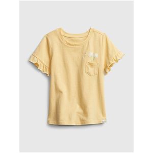 Detské tričko ruffle t-shirt Žltá vyobraziť