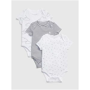 Baby body print short sleeve bodysuit, 3ks Farebná vyobraziť