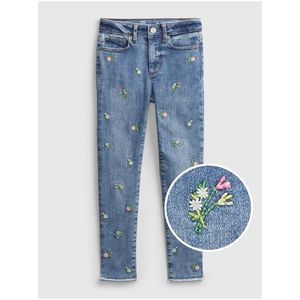 Detské džínsy high rise ankle embroidered floral jeggings Farebná vyobraziť