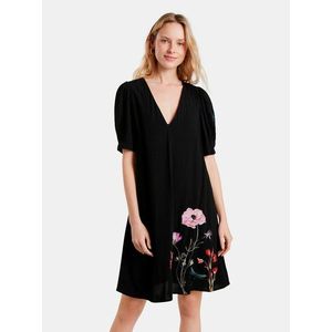 Čierne kvetované šaty Desigual Hortensia vyobraziť