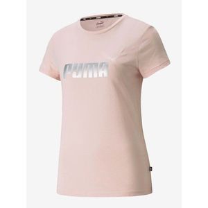 Svetloružové dámske tričko s potlačou Puma vyobraziť