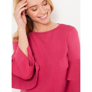 Ružový ľahký sveter s volánmi CAMAIEU vyobraziť
