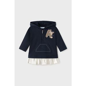Dievčenské šaty Mayoral tmavomodrá farba, mini, áčkový strih vyobraziť