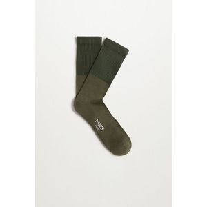 Ponožky Mango Man Mondrian pánske, hnedá farba vyobraziť
