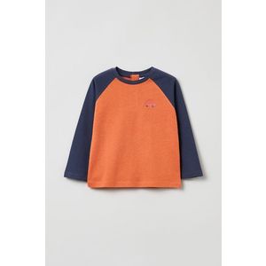 Detské tričko s dlhým rukávom OVS oranžová farba, jednofarebné vyobraziť