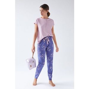 Pyžamové nohavice Women'secret dámske, fialová farba, bavlnené vyobraziť