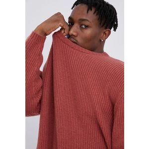 Vlnený sveter Levi's pánsky, ružová farba, ľahký vyobraziť